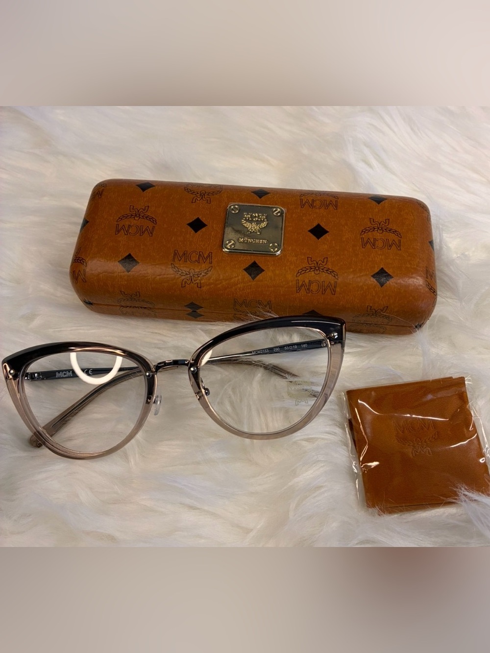 MCM Women's RX Cat-Eye Glasses - Brown to Clear Gradient New with Case & Cloth